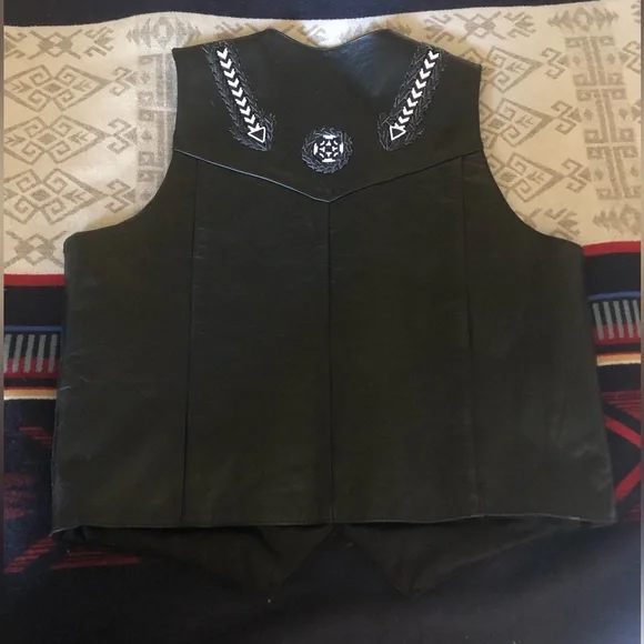 LEATHERKING black 100% leather vest - Picture 11 of 16